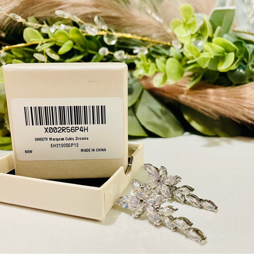 NIB SWEETV Marquise Cubic Zirconia Earrings